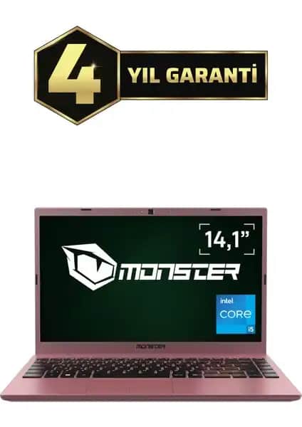 Monster HUMA H4 V5.1.12 Rose Gold Taşınabilir Bilgisayar Yüksek Performans ve Şık Tasarım