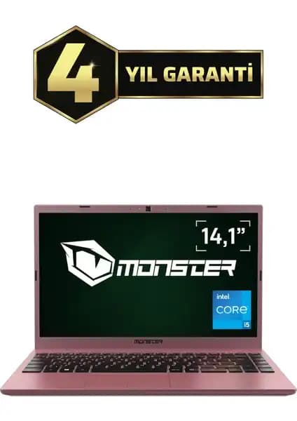 Monster HUMA H4 V5.1.12 Rose Gold Taşınabilir Bilgisayar Yüksek Performans ve Şık Tasarım