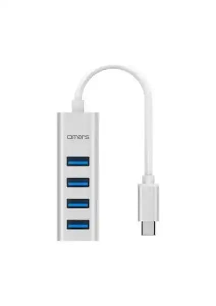 Omars Type-C Çoklayıcı USB 3.0 4 Portlu Hub Güçlü ve Pratik Çözüm