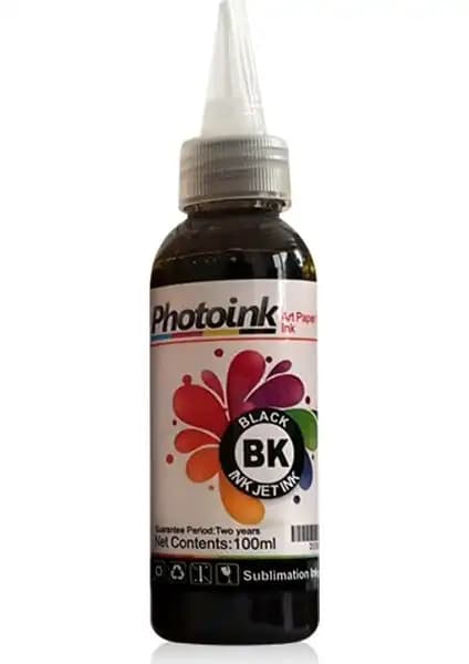 Photoink Siyah Süblimasyon Transfer Baskı Mürekkebi 100g Profesyonel Kalite ve Dayanıklılık