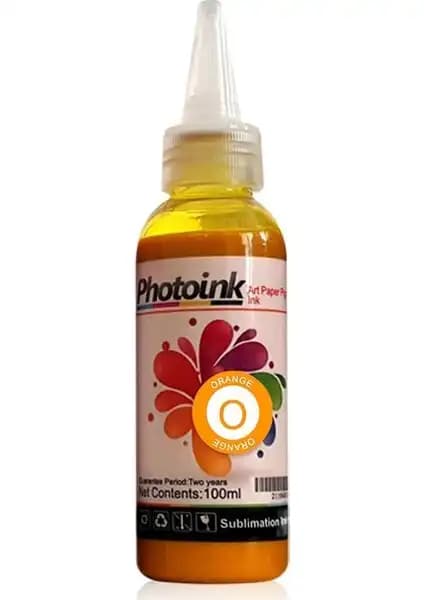 Photoink Süblimasyon-Transfer Baskı Mürekkebi 100 gr Turuncu Renkli Yüksek Kalite