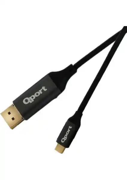 Qport Q-THD Type-C ile DisplayPort 4K 60Hz Yüksek Performanslı Bağlantı Kablosu