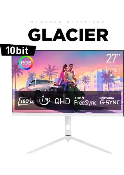 Rampage Glacier GL27R180Q oyuncu monitörü yüksek performans ve estetiği bir araya getiriyor