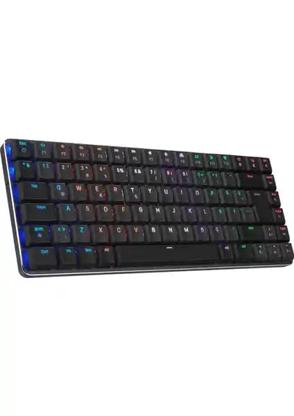 Rampage W-GRANITE Siyah/Gri Low Profile Blue Switch RGB Mekanik Gaming Klavye