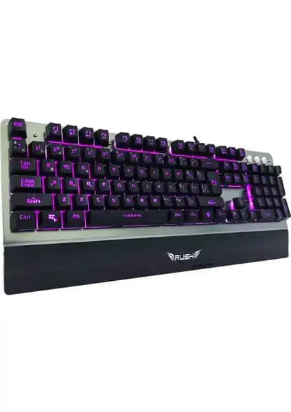 Rush RK701 Metal Mekanik Hisli Işıklı Oyun Klavyesi: Dayanıklı ve Estetik Tasarım