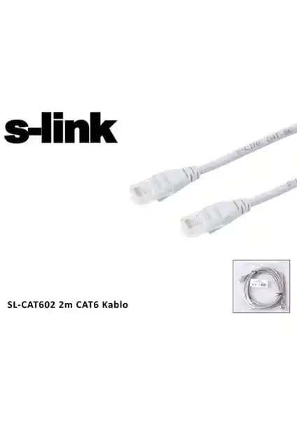 S-Link SL-CAT602 2M CAT6 Ethernet Kablo - Yüksek Performanslı Güvenilir Bağlantı