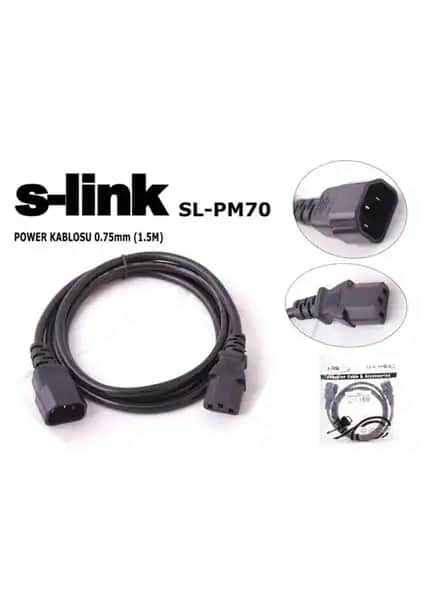 S-Link SL-PM70 1.5M 0.75mm Monitör Güç Kablosu Güvenilir ve Dayanıklı Çözüm