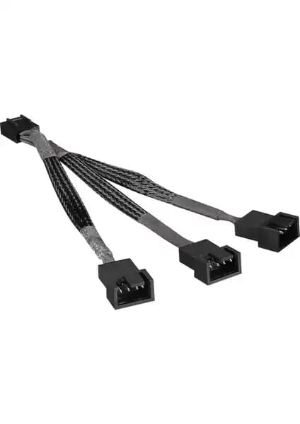 S-Link SLX-F301 3'lü 4 Pin Erkek ve Dişi Fan Bağlantı Kablosu 10cm örgülü dayanıklı tasarım
