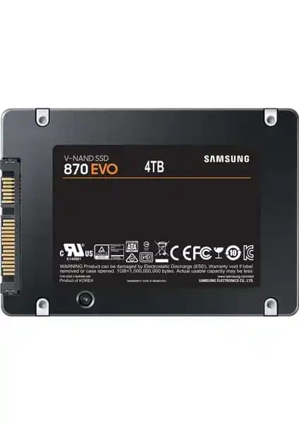 Samsung 870 Evo 2.5 İnç 4TB SSD ile Güçlü ve Güvenilir Veri Depolama Çözümü