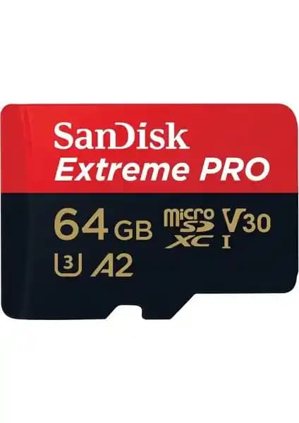 SanDisk Extreme PRO 64GB MicroSDXC UHS-1 A2: Yüksek Performanslı ve Güvenilir Hafıza Kartı