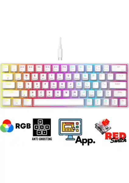 Sarftech T60 Kırmızı Switch RGB Kablolu Gaming Klavye: Yüksek Performans ve Estetik Özellikler