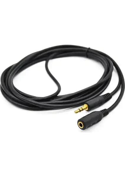 Swat 3,5mm Stereo Erkek-Dişi Aux Ses Uzatma Kablosu 5 Metre Uzunlukta Güvenilir Bağlantı