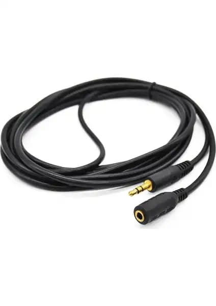 Swat 3,5mm Stereo Erkek-Dişi Aux Ses Uzatma Kablosu 5 Metre Uzunlukta Güvenilir Bağlantı