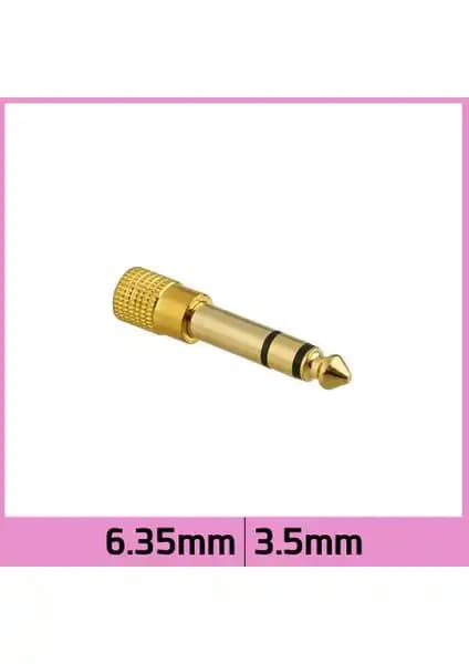 Ti-mesh Altın Kaplama 6.35mm Erkek 3.5mm Jack Stereo Ses Çevirici Profesyonel Kullanım