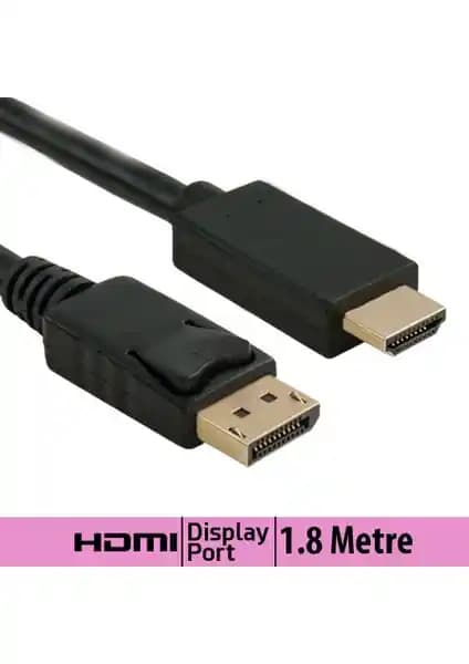 Ti-mesh DP'den HDMI'ye Yüksek Çözünürlüklü Bağlantı Kablosu 1,8 Metre Uzunlukta