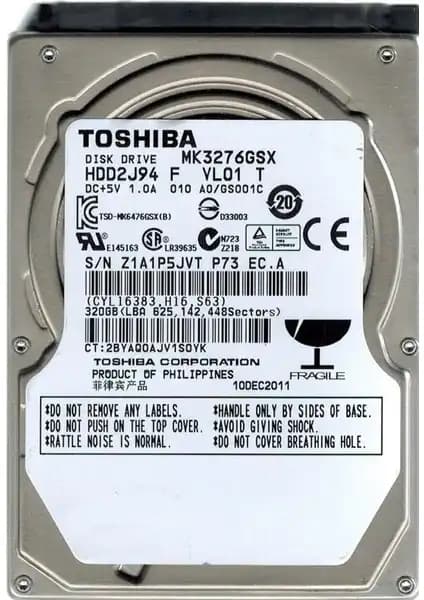 Toshiba 2,5 inç SATA 320GB Sabit Disk Sürücüsü ile Yüksek Kapasite ve Güvenilirlik