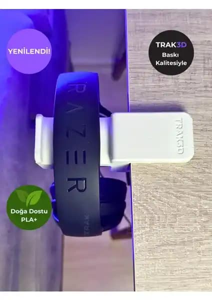 Trak3D Asılabilir Kulaklık Stanı Beyaz Modern ve Dayanıklı Tasarımıyla Masa Düzeninizi Geliştirir