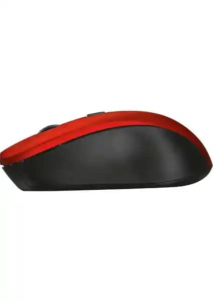 Trust Mydo Sessiz Optik Kablosuz Mouse Kırmızı - Ergonomik ve Yüksek Hassasiyetli