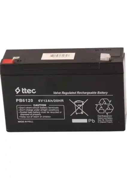 Ttec 6V 12AH Bakımsız Kuru Akü: Uzun Ömürlü ve Güvenilir Enerji Kaynağı