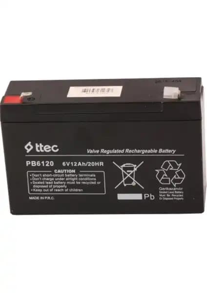Ttec 6V 12AH Bakımsız Kuru Akü: Uzun Ömürlü ve Güvenilir Enerji Kaynağı