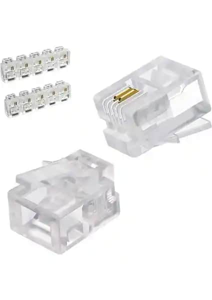 Wozlo 100 Adet RJ11 Konnektörleri Telefon ve İletişim Bağlantıları İçin Güvenilir Çözüm