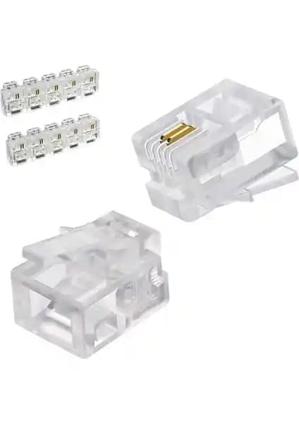 Wozlo 100 Adet RJ11 Konnektörleri Telefon ve İletişim Bağlantıları İçin Güvenilir Çözüm