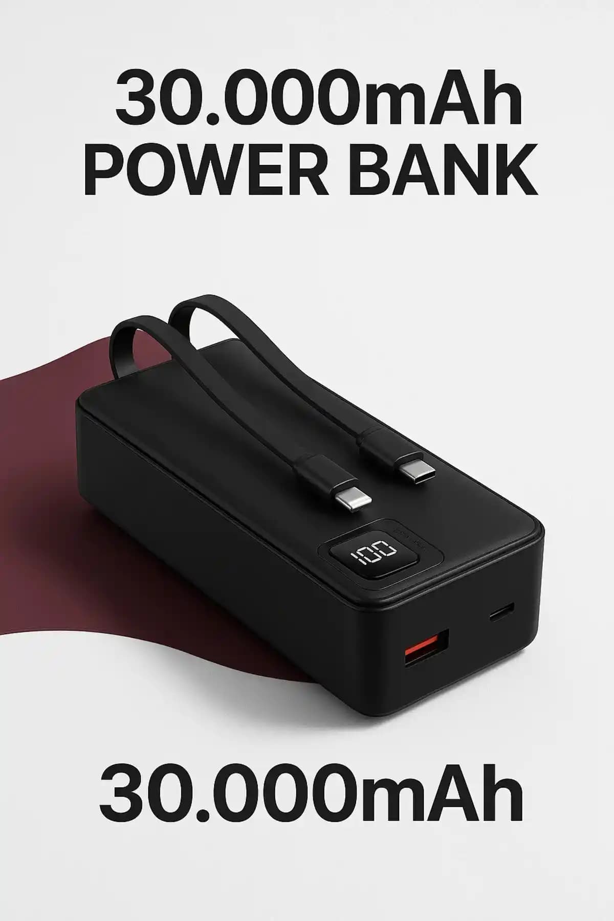 30.000 mAh Kapasiteli Taşınabilir Güç Kaynağı ile Uzun Süreli Şarj ve Taşınabilirlik