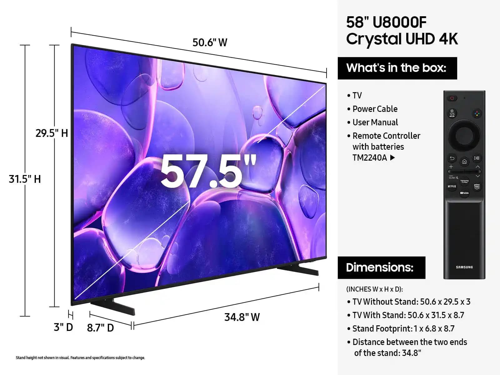 58 İnç Samsung Crystal UHD Smart TV ile Yüksek Çözünürlük ve Akıllı Özellikler