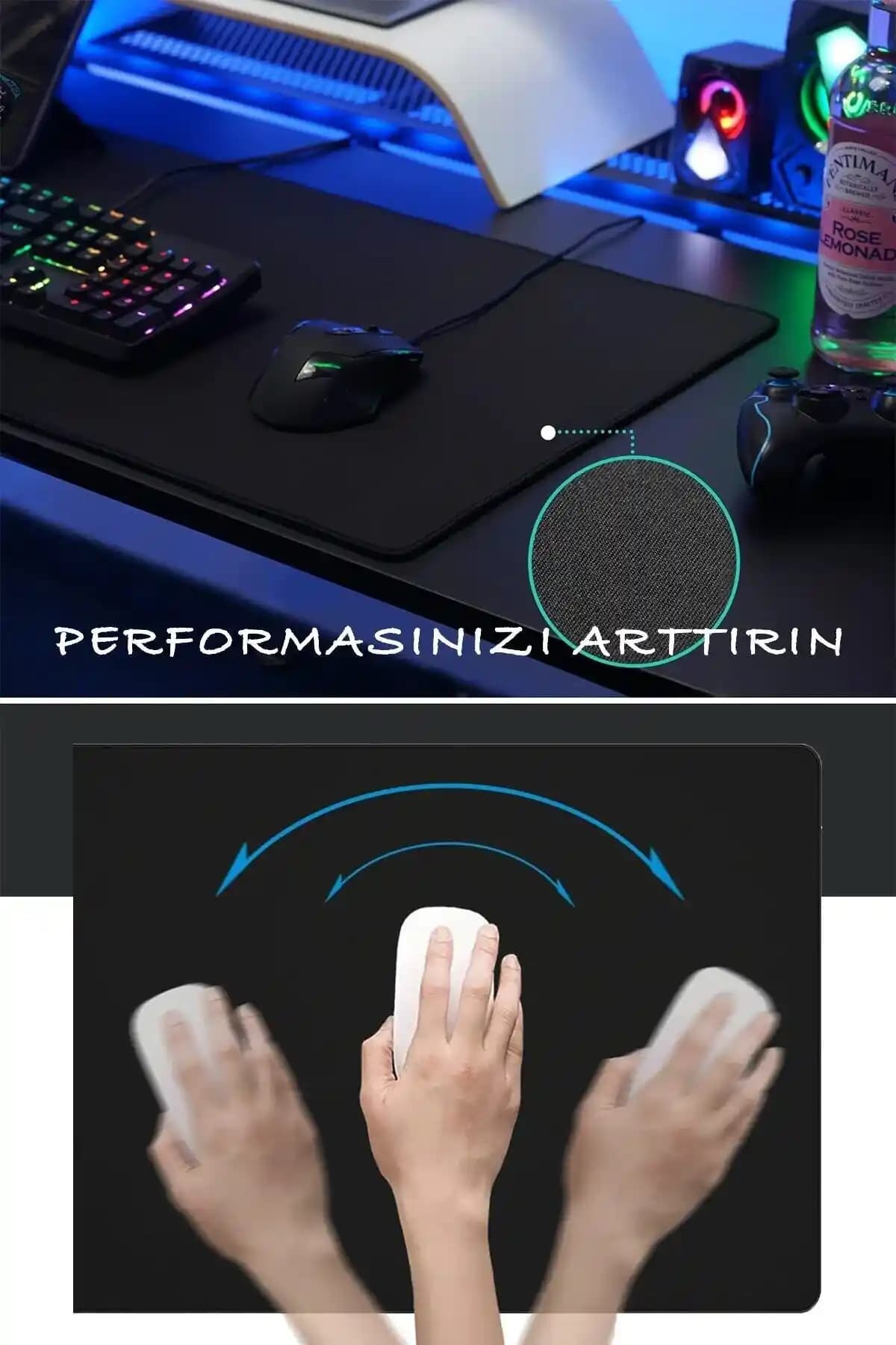 70 cm Uzun Oyun Mouse Pad'leri Geniş Hareket Alanı ve Dayanıklılık Özellikleri