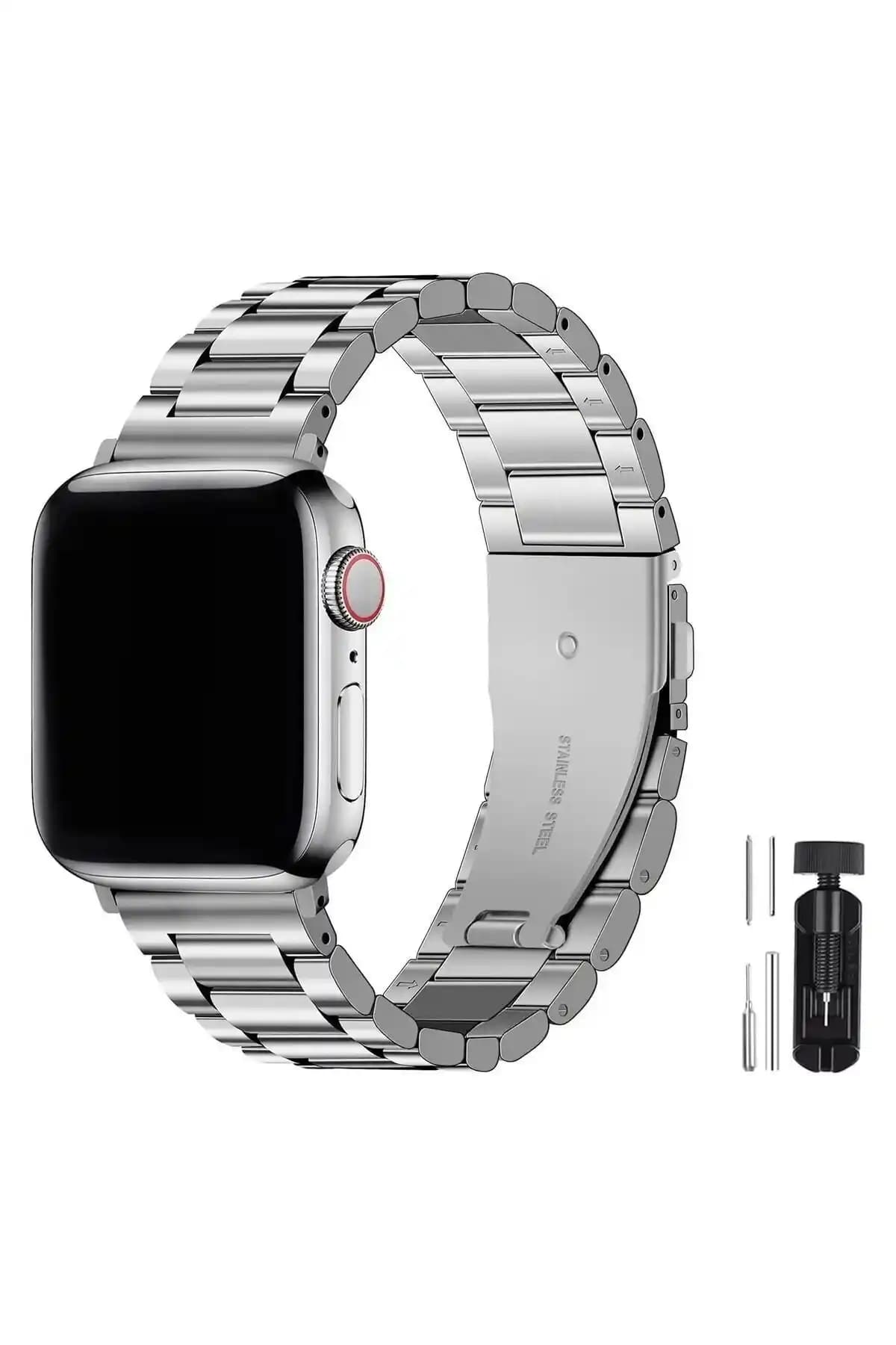 Fibaks Paslanmaz Çelik Klipsli Apple Watch Kordonları Dayanıklılık ve Şıklık Sunar
