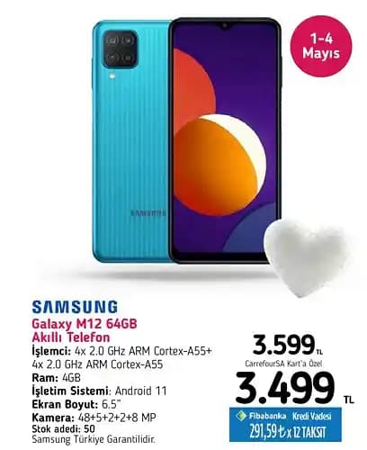 Galaxy M12 Akıllı Telefon Özellikleri ve 64GB Depolama Kapasitesi Analizi