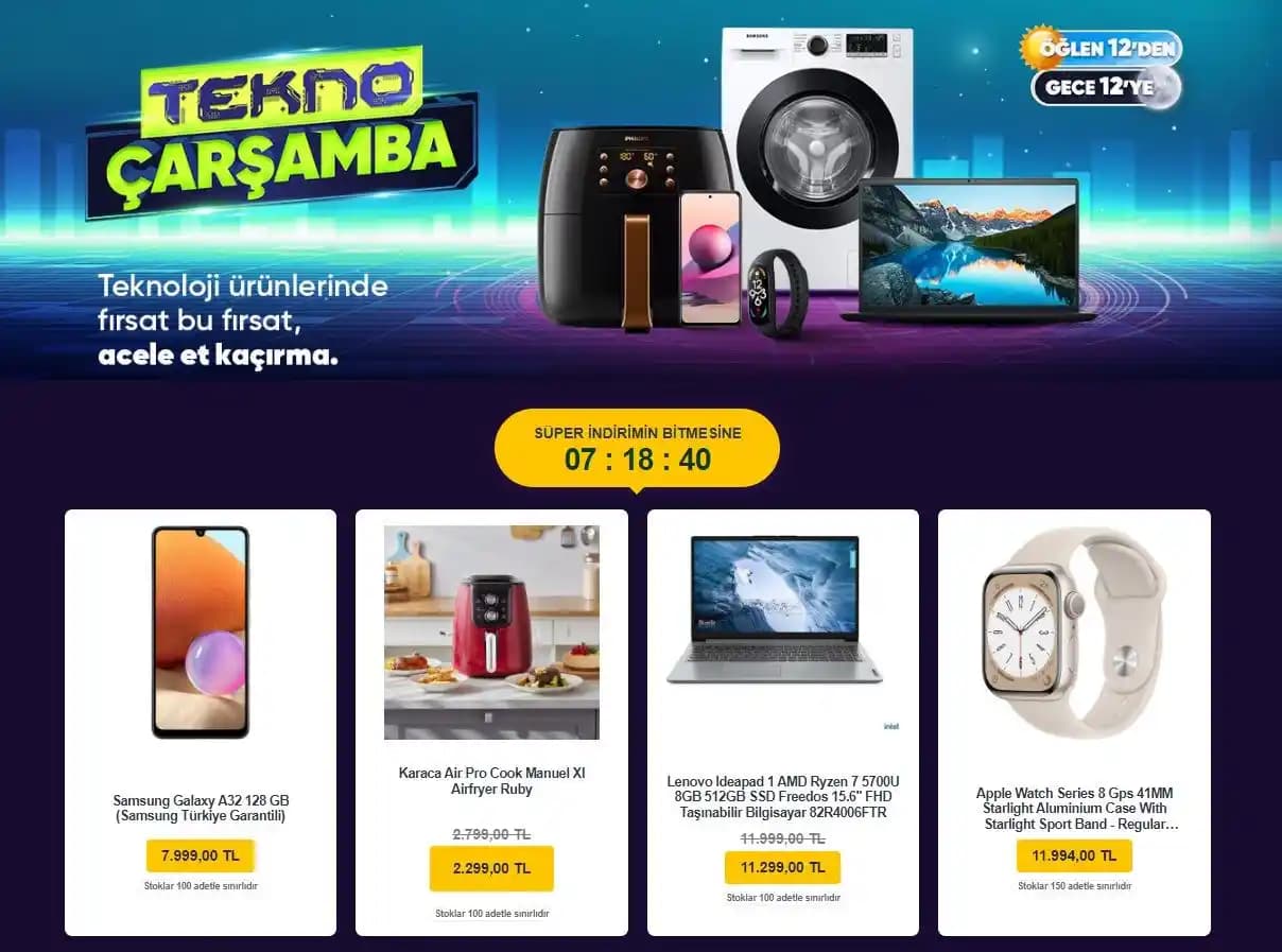 Hepsiburada Ekonomik Elektronik Kampanyalarıyla Uygun Fiyatlı Teknoloji Alışverişi