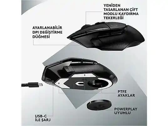 Logitech G502 Oyuncu ve Profesyonel Kullanım İçin Yüksek Hassasiyetli Ergonomik Fare