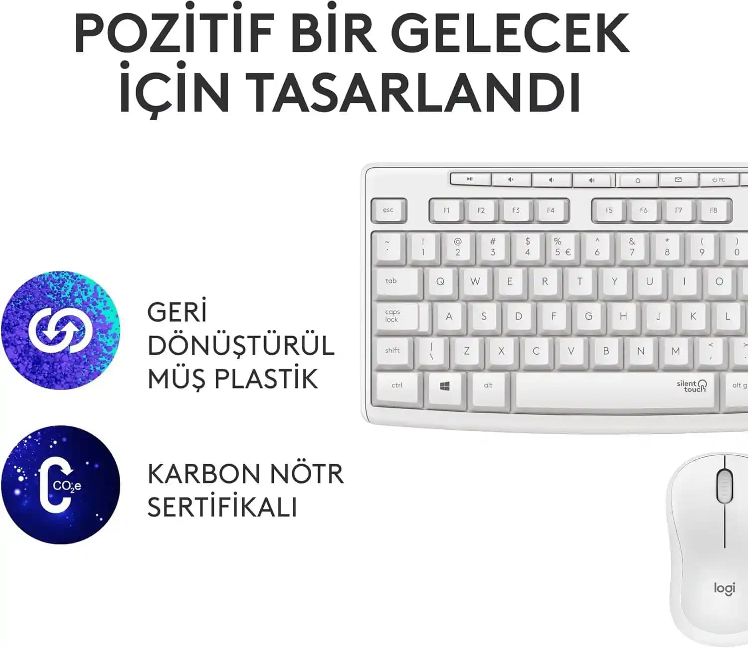 Logitech Kablosuz Sessiz Klavye ve Mouse Modelleri ile Modern Çalışma Ortamları