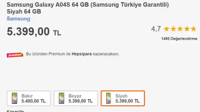 Samsung Galaxy A04s Özellikleri ve Fiyat Karşılaştırması 2023