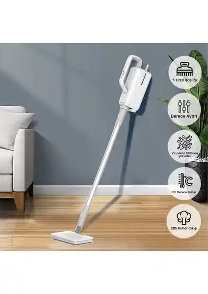 Lydsto QJ206: 1500W Güçte Hızlı Isınan, Dikey Kullanımlı Sert Zemin Buharlı Temizleyici