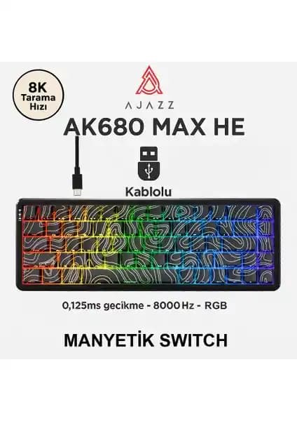 Ajazz AK680 Max Mekanik Klavye: Yüksek Performans ve Dayanıklılık Sunan Oyun ve Ofis Klavyesi