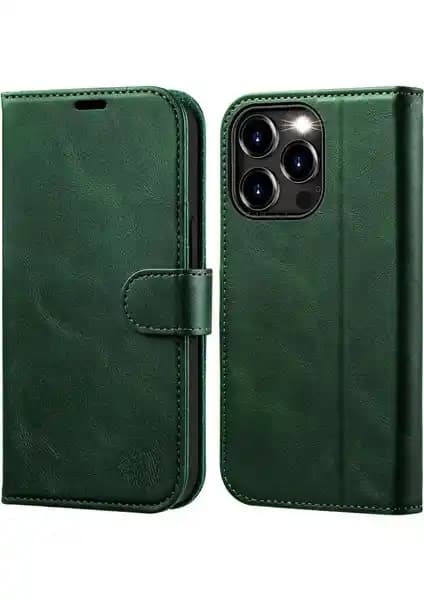 Apple iPhone 13 Pro Max için Deri Dokulu Tam Koruma Kılıfı Şık ve Fonksiyonel Tasarım