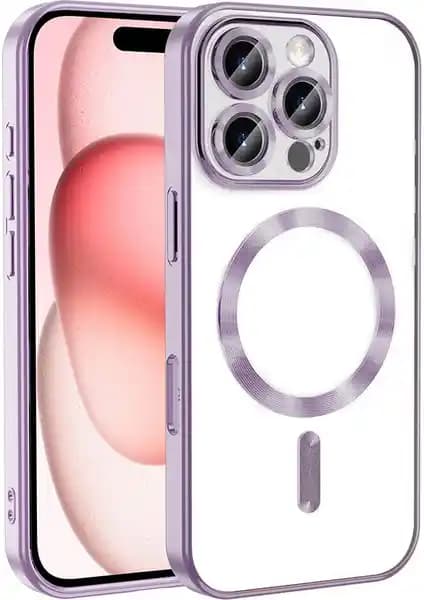 Apple iPhone 16 Pro için Şeffaf Silikon Kılıf Magsafe ve Kamera Koruma Özelliğiyle