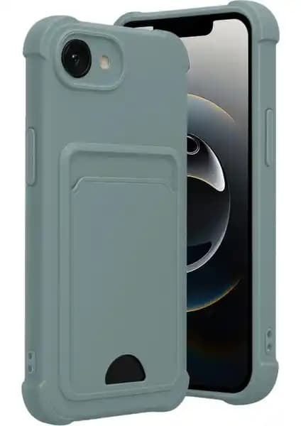 Apple iPhone 16E Uyumlu Silikon Kılıf Kartlık ve Kamera Koruma Özellikleriyle