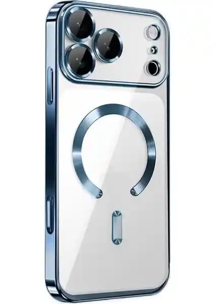 Apple iPhone 17 Pro Max için Magsafe uyumlu şeffaf silikon kamera lensli kılıf