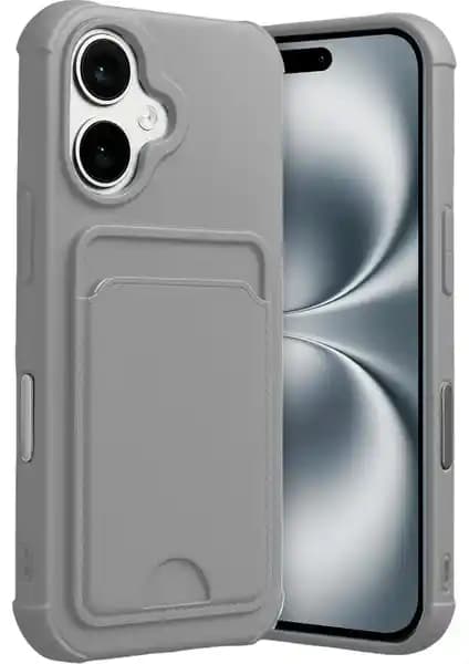 Apple iPhone 17 uyumlu silikon kılıf, kartlık ve kamera koruma özellikleriyle