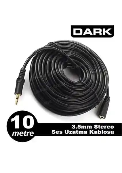 Dark 10 Metre 3.5mm Stereo Ses Uzatma Kablosu Yüksek Kalite ve Dayanıklılık Sunar