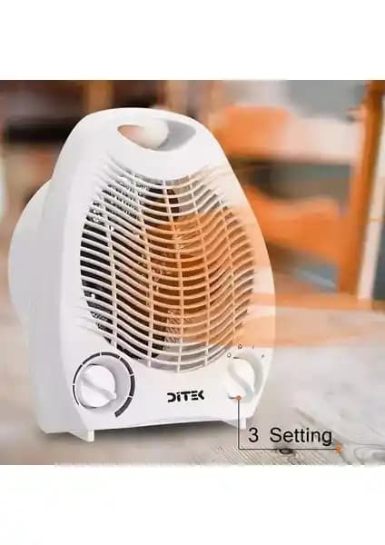 Ditek 3 Kademeli Elektrikli Fanlı Isıtıcı 2000 Watt Güvenli ve Portatif Kullanım