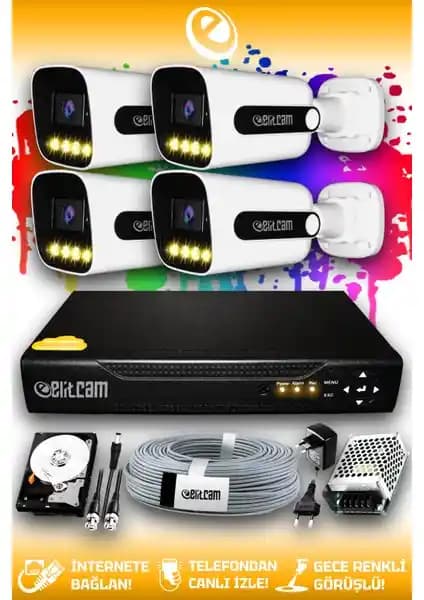 Elitcam Zebra 4 Kamera Seti ile Güvenliğinizi Artırın Yüksek Çözünürlüklü ve Dayanıklı Güvenlik Çözümü