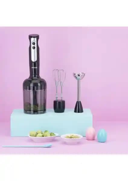 Emsan Powerpack Midi Siyah 4'lü Blender Seti Güçlü Motor ve Çok Fonksiyonel Tasarımıyla Mutfakta Pratiklik Sağlar