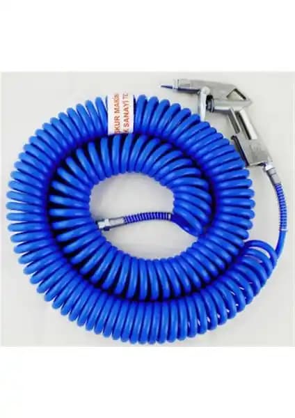 Geoderik Makina Spiral Hava Kompresörü Seti 15 Metre Hortumu ve Tabancası