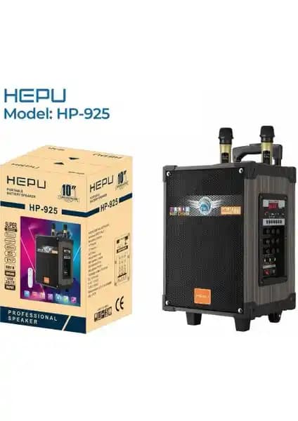 Hepu HP-925 10 inç Taşınabilir Şarjlı Hoparlör Yüksek Ses Kalitesi ve Estetik Tasarım