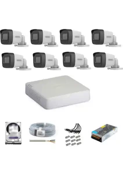 Hikvision 8 Kameralı Güvenlik Kamera Seti: Yüksek Çözünürlük ve Güvenilir Koruma