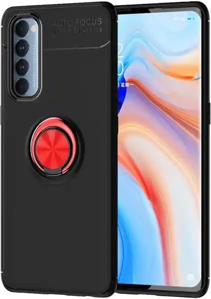 KNY Oppo Reno 4 Pro Kılıf Yüzüklü Manyetik Ravel Silikon: Şıklık ve Koruma Bir Arada